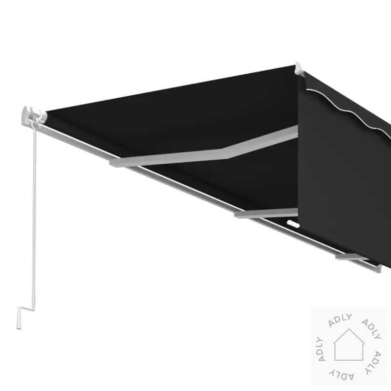 Manuell Uttrekkbar Markise Med Rullegardin 6X3 M Antrasitt