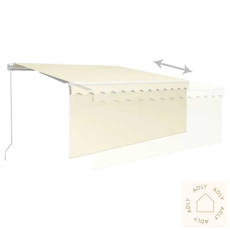 Manuell Uttrekkbar Markise Med Rullegardin 3,5X2,5 M Kremhvit