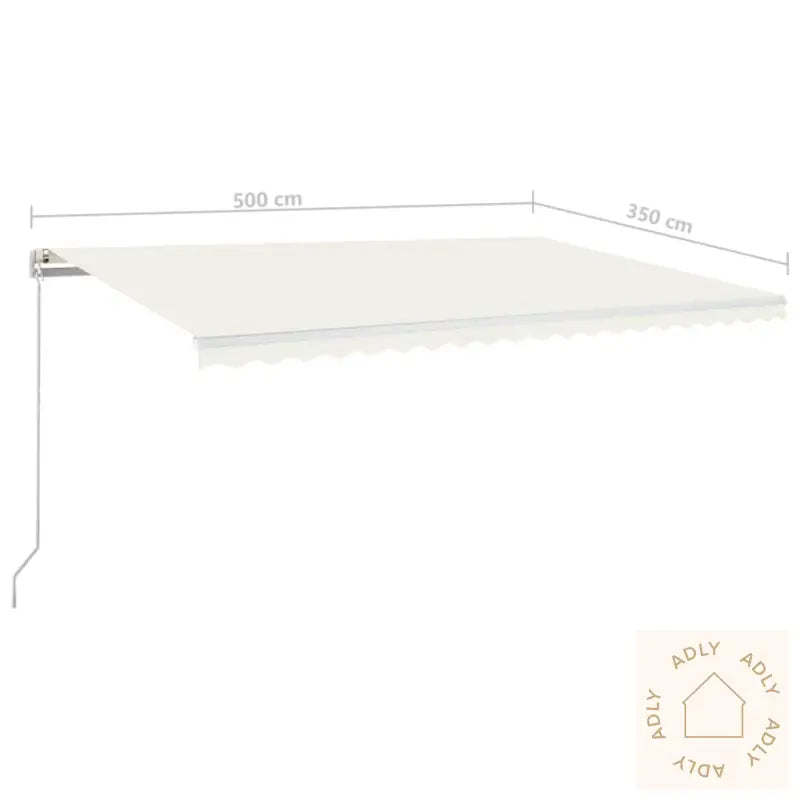 Manuell Uttrekkbar Markise 500X350 Cm Kremhvit