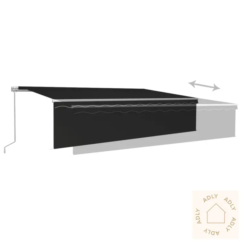 Manuell Uttrekkbar Markise Med Rullegardin 6X3 M Antrasitt