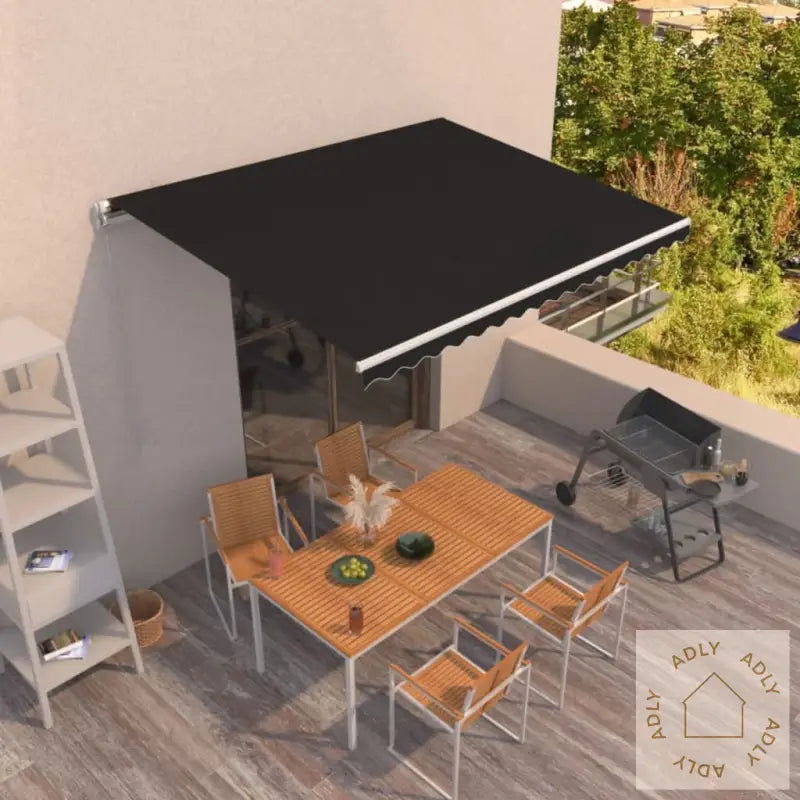 Manuell Uttrekkbar Markise 450X350 Cm Antrasitt