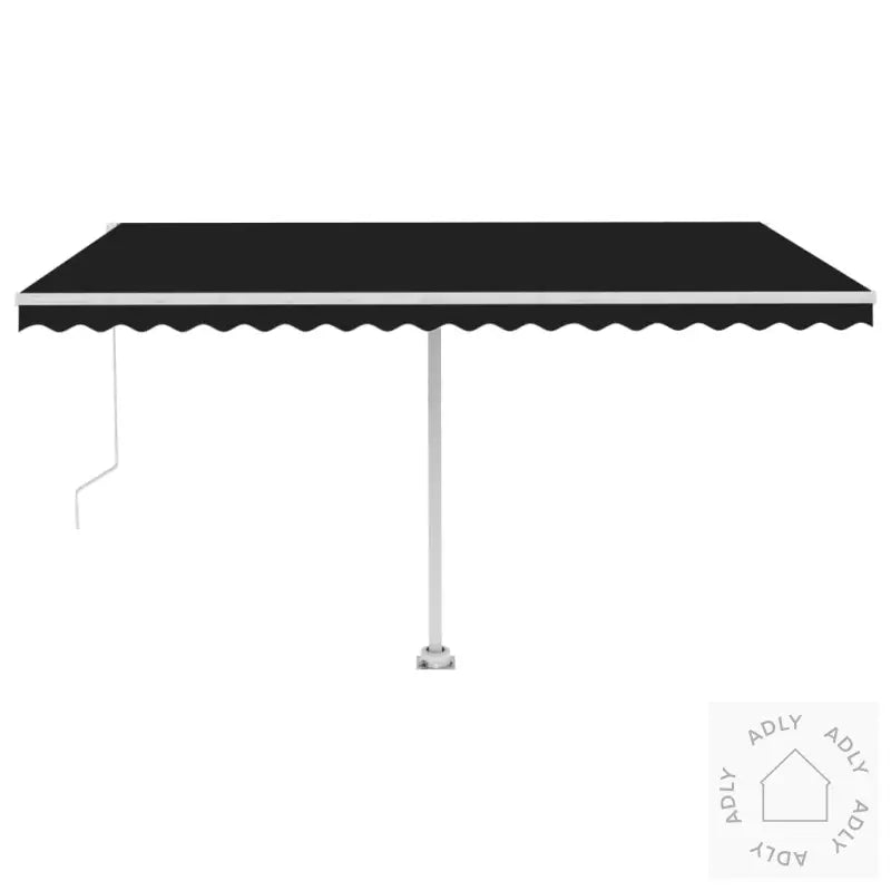 Manuell Uttrekkbar Markise Med Led 400X300 Cm Antrasitt
