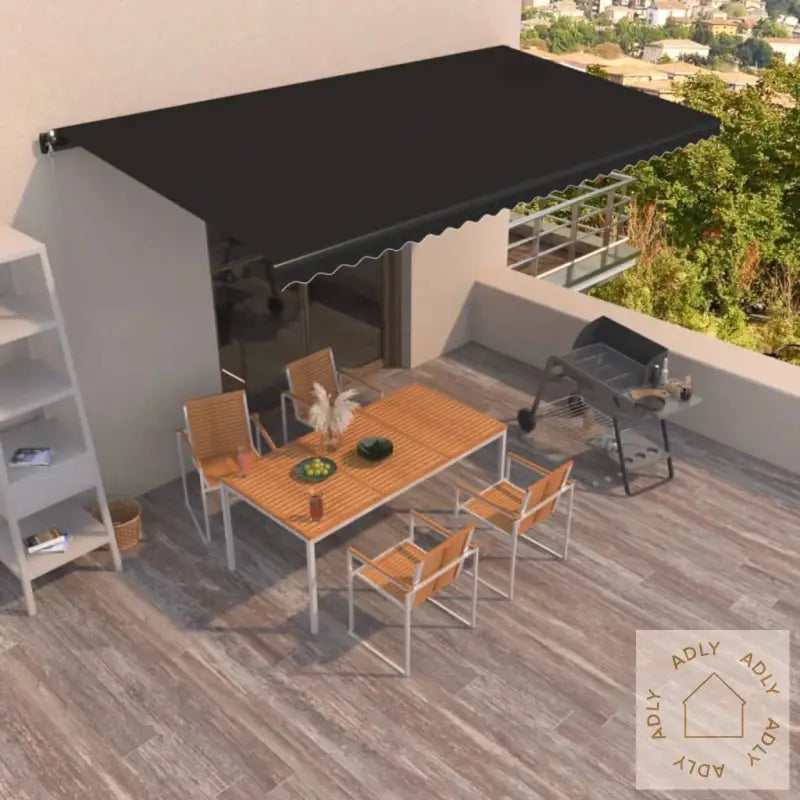 Manuell Uttrekkbar Markise 600X350 Cm Antrasitt