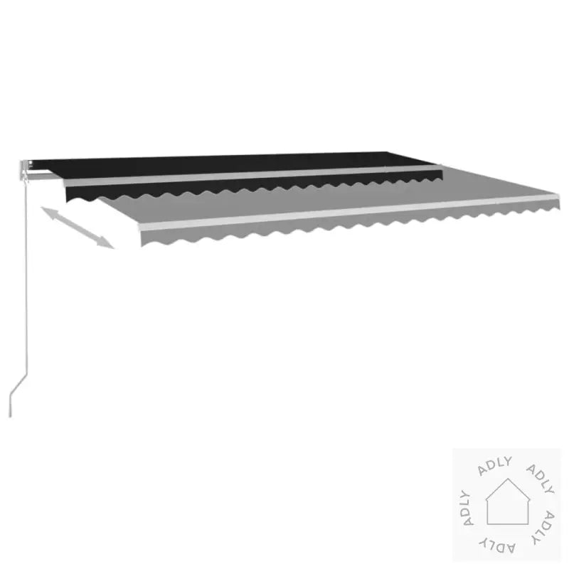 Manuell Uttrekkbar Markise Med Led 500X350 Cm Antrasitt