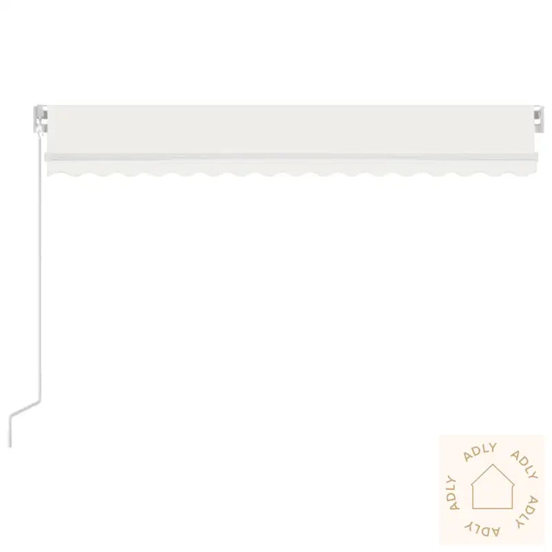 Manuell Uttrekkbar Markise Med Led 450X350 Cm Kremhvit