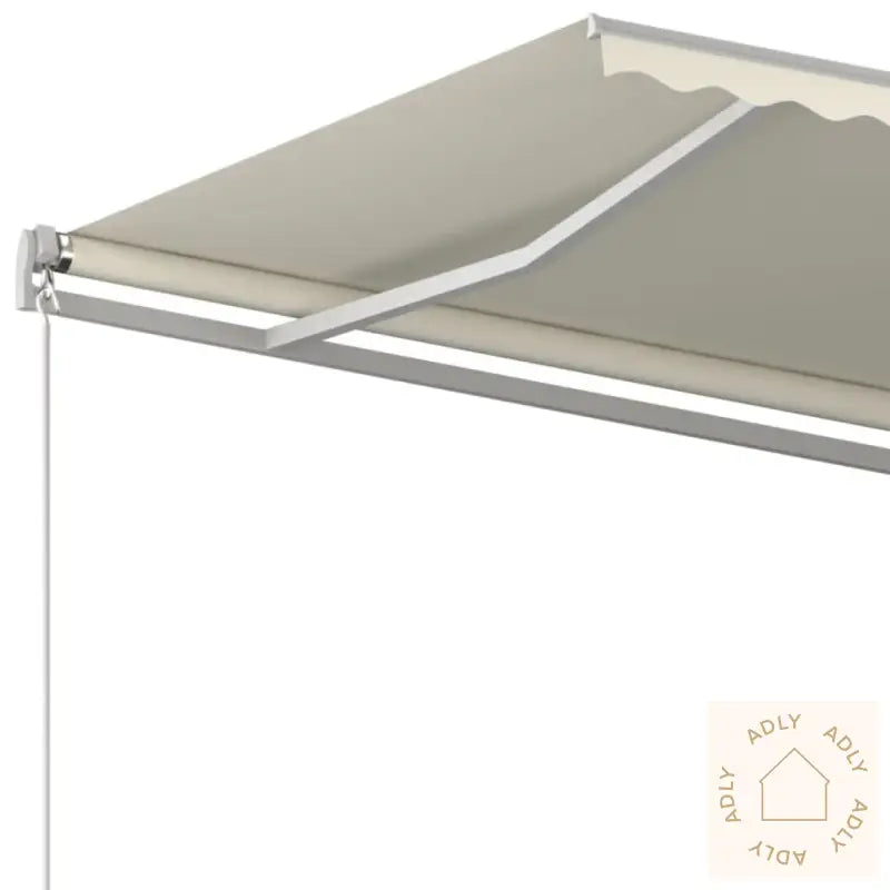 Manuell Uttrekkbar Markise 500X350 Cm Kremhvit