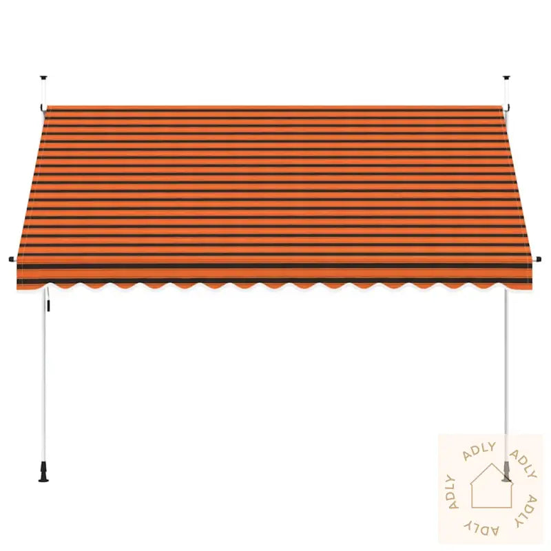 Manuell Uttrekkbar Markise 350 Cm Oransje Og Brun