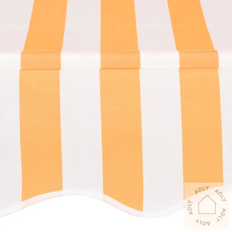 Manuell Uttrekkbar Markise 250 Cm Oransje Og Hvite Striper