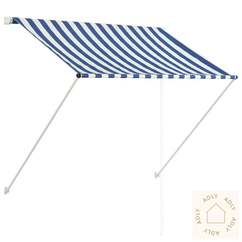 Uttrekkbar Markise 150X150 Cm Blå Og Hvit