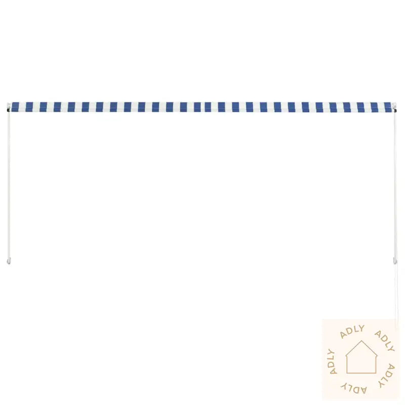 Uttrekkbar Markise 300X150 Cm Blå Og Hvit