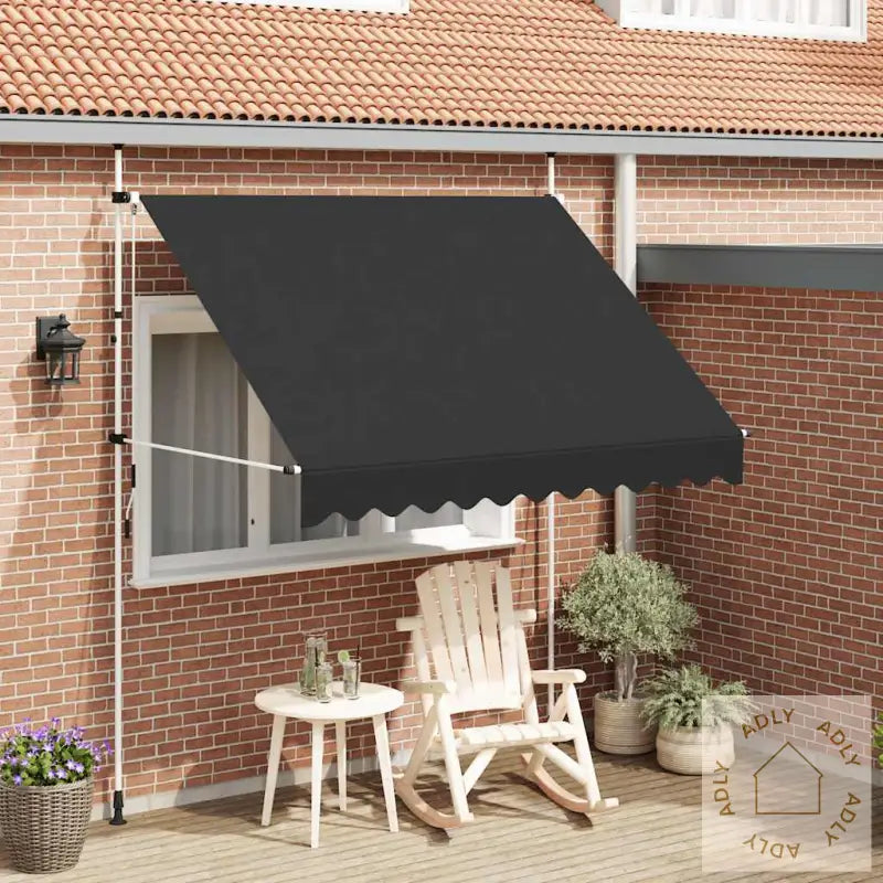 Manuell Uttrekkbar Markise 250 Cm Antrasitt