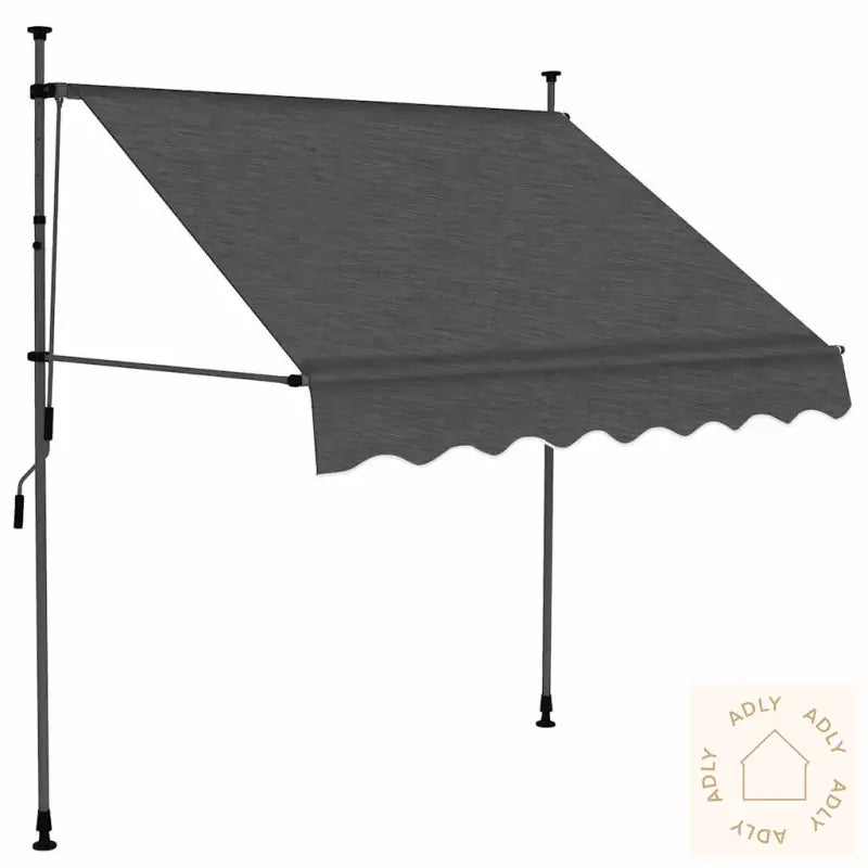 Manuell Uttrekkbar Markise Med Led 200 Cm Antrasitt