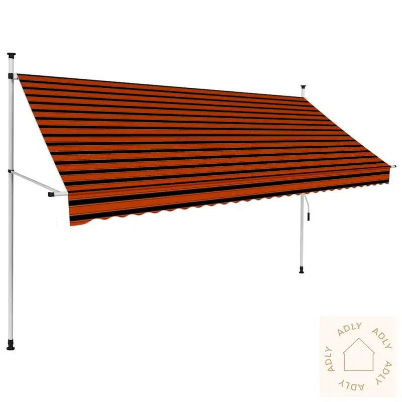 Manuell Uttrekkbar Markise 300 Cm Oransje Og Brun