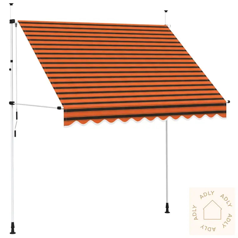 Manuell Uttrekkbar Markise 250 Cm Oransje Og Brun