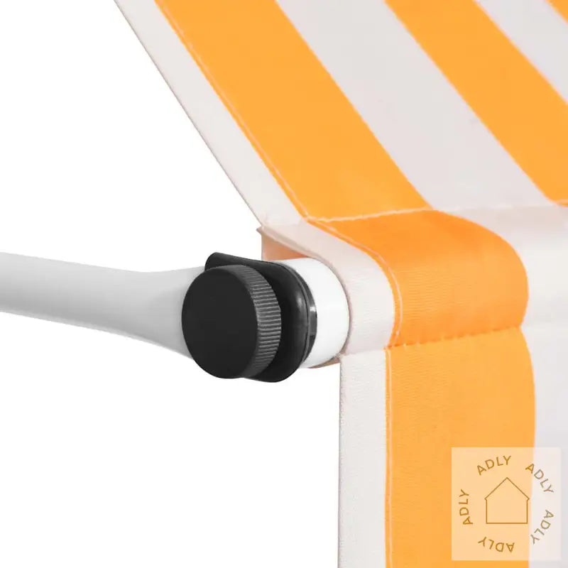 Manuell Uttrekkbar Markise 250 Cm Oransje Og Hvite Striper