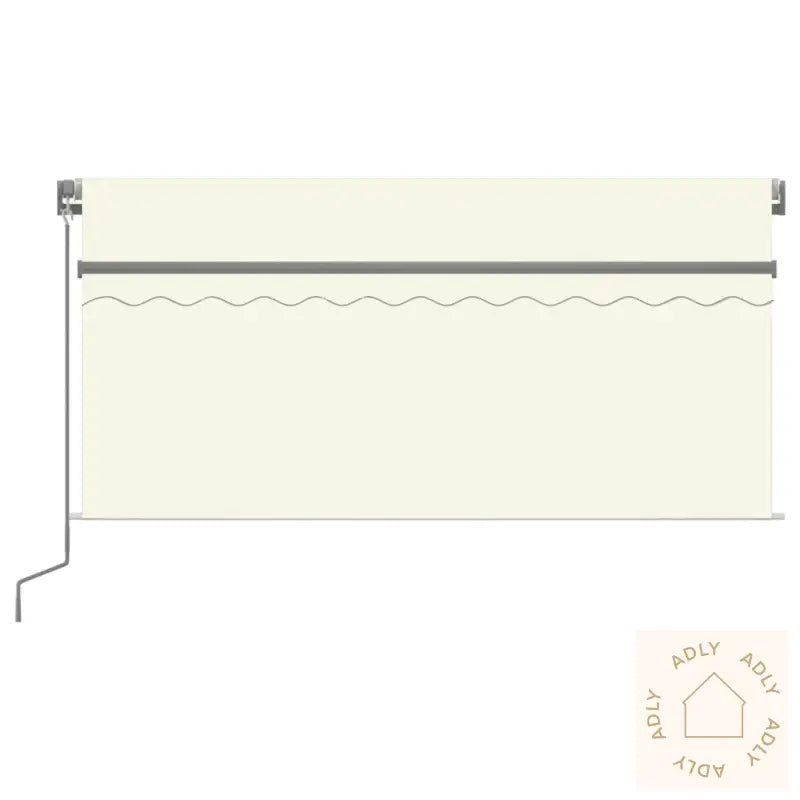 Manuell Uttrekkbar Markise Rullegardin&Led 3,5X2,5 M Kremhvit