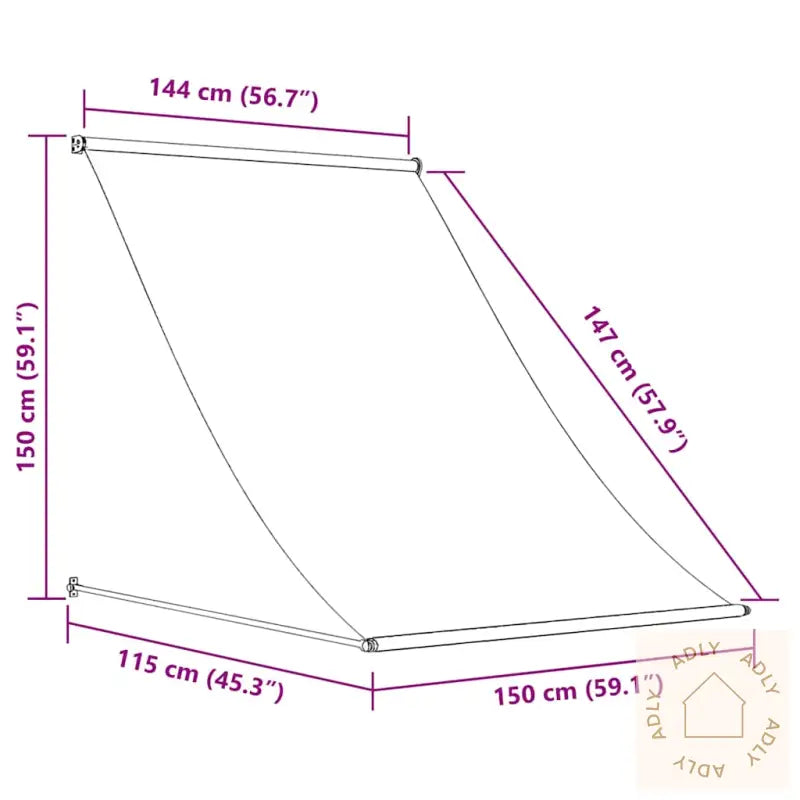 Uttrekkbar Markise 150X150 Cm Blå Og Hvit