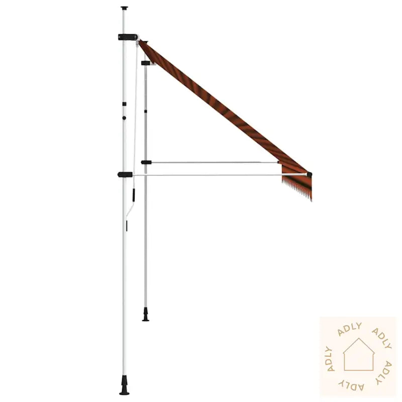 Manuell Uttrekkbar Markise 350 Cm Oransje Og Brun