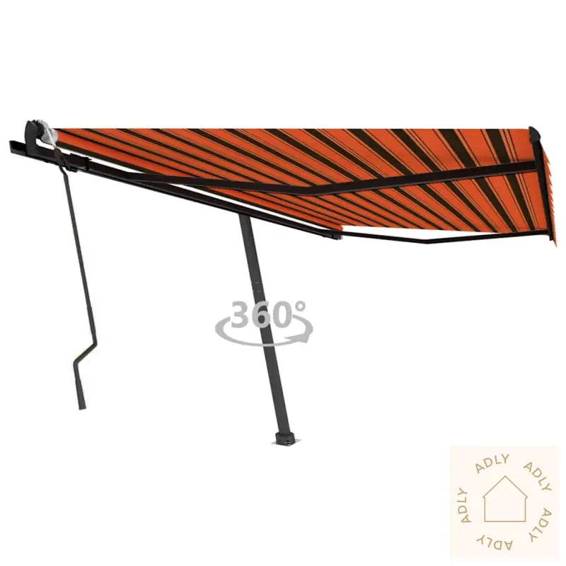 Frittstående Manuell Uttrekkbar Markise 450X300 Cm Oransje/Brun