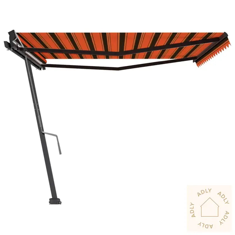 Frittstående Manuell Uttrekkbar Markise 450X300 Cm Oransje/Brun