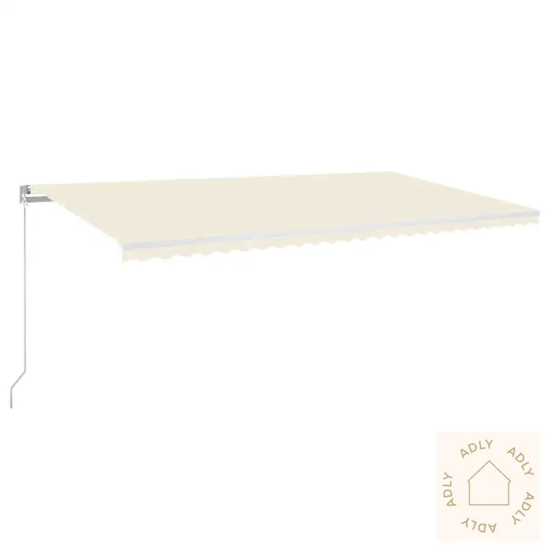 Manuell Uttrekkbar Markise Med Led 600X300 Cm Kremhvit