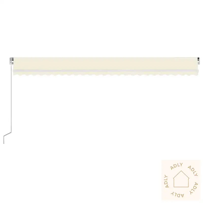 Manuell Uttrekkbar Markise Med Led 600X300 Cm Kremhvit