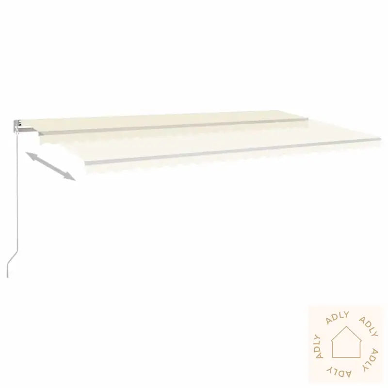 Manuell Uttrekkbar Markise Med Led 600X300 Cm Kremhvit