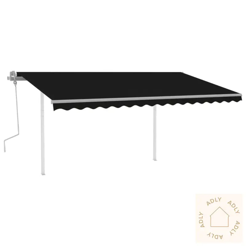 Manuell Uttrekkbar Markise Med Led 4,5X3 M Antrasitt