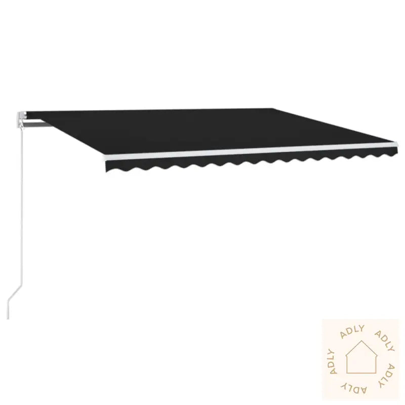 Manuell Uttrekkbar Markise Med Led 400X300 Cm Antrasitt