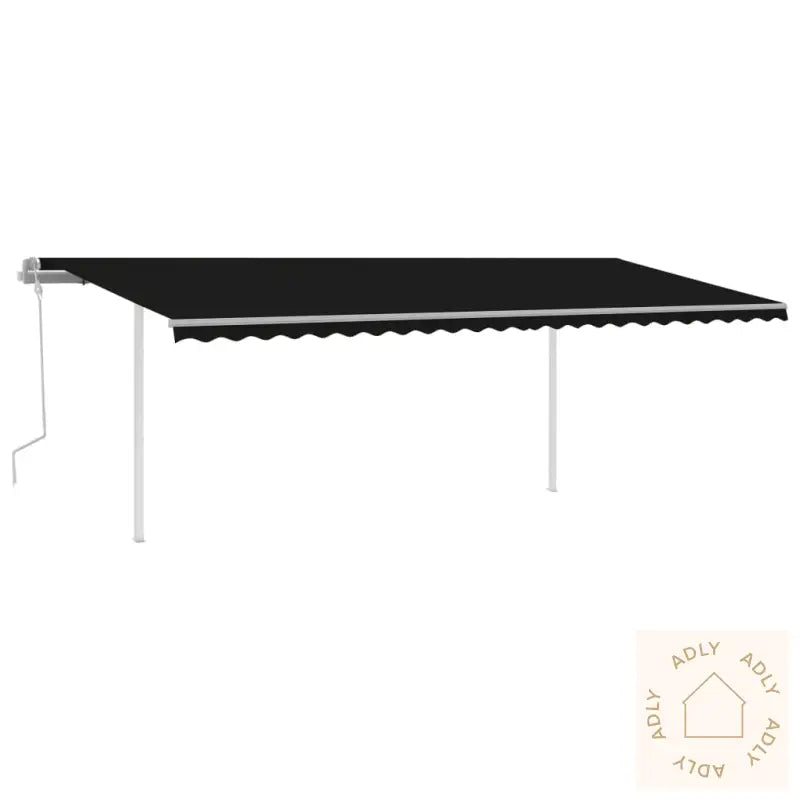 Manuell Uttrekkbar Markise Med Led 6X3,5 M Antrasitt
