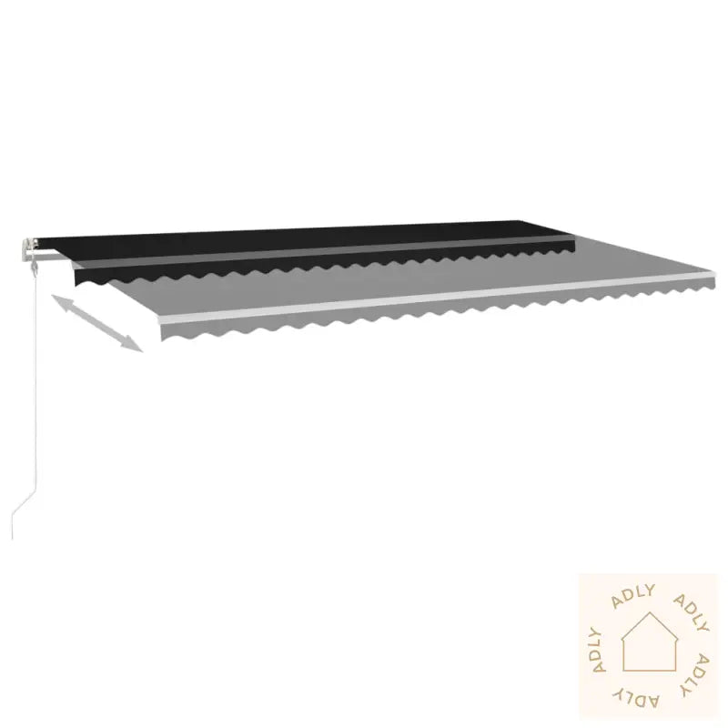 Manuell Uttrekkbar Markise Med Led 6X3,5 M Antrasitt