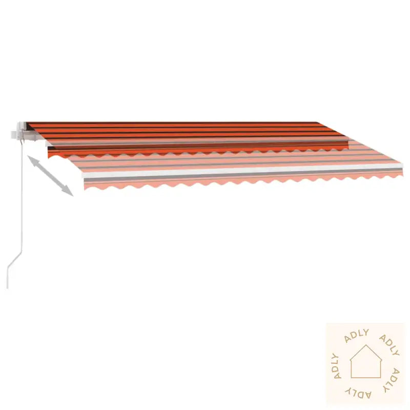 Frittstående Manuell Uttrekkbar Markise 400X300 Cm Oransje/Brun