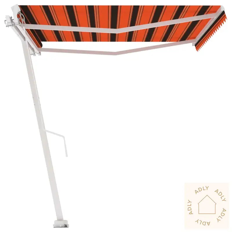 Frittstående Manuell Uttrekkbar Markise 400X300 Cm Oransje/Brun