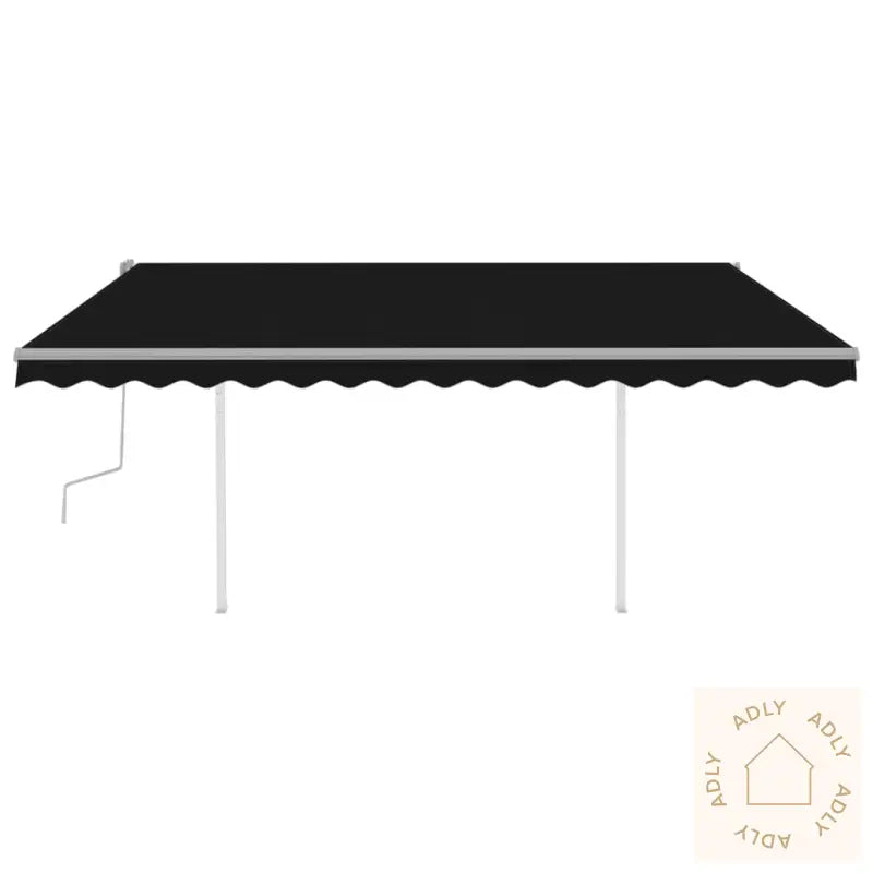 Manuell Uttrekkbar Markise Med Led 4,5X3 M Antrasitt