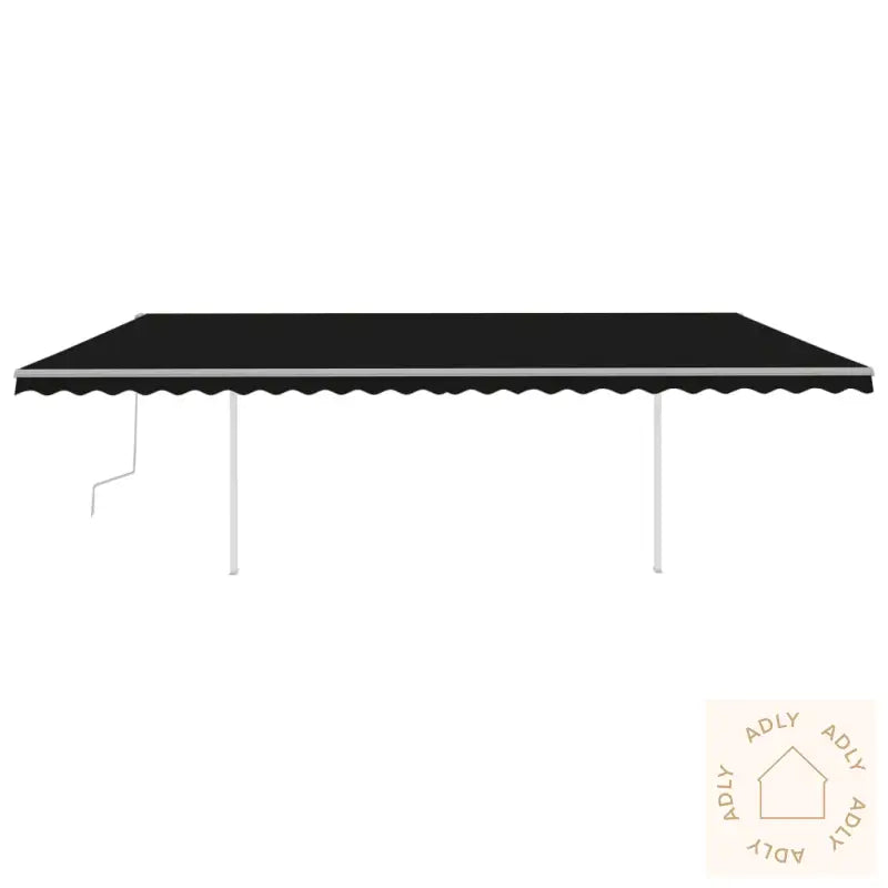 Manuell Uttrekkbar Markise Med Led 6X3,5 M Antrasitt