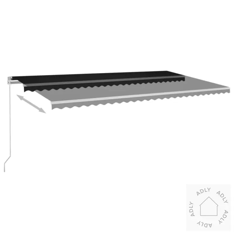 Manuell Uttrekkbar Markise Med Led 600X350 Cm Antrasitt