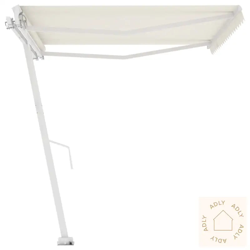 Frittstående Manuell Uttrekkbar Markise 400X300 Cm Kremhvit