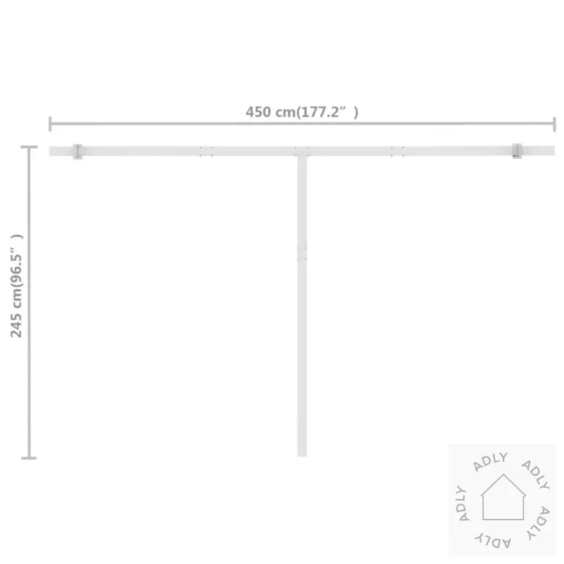Frittstående Manuell Uttrekkbar Markise 400X300 Cm Kremhvit