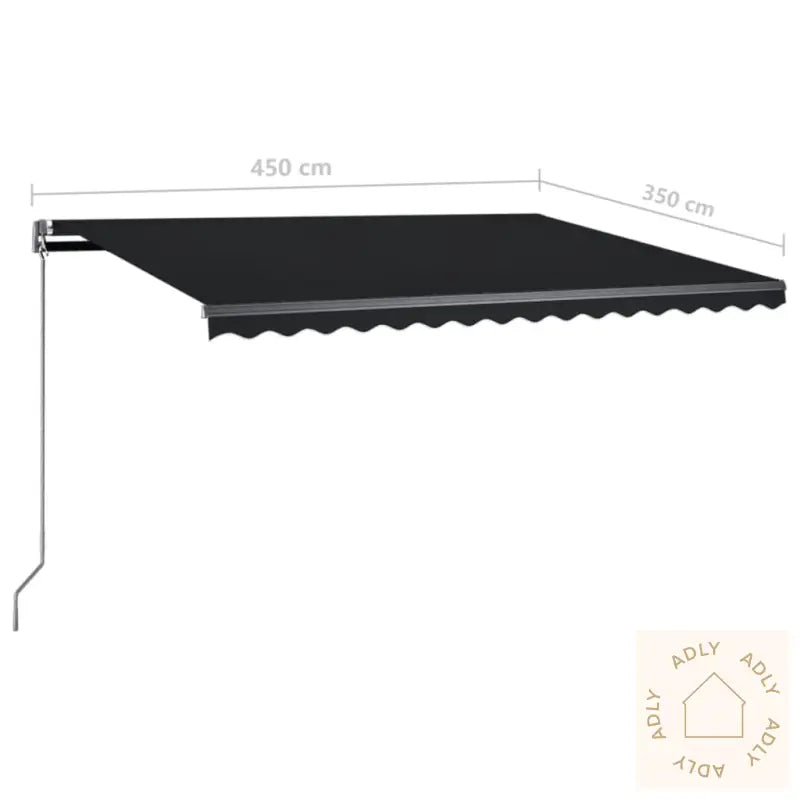Frittstående Manuell Uttrekkbar Markise 450X350 Cm Antrasitt