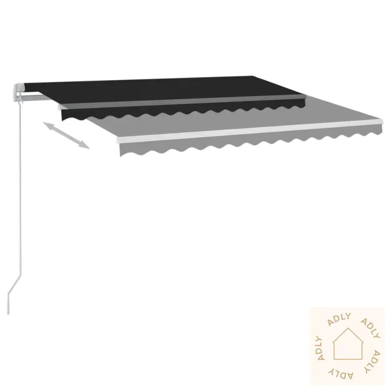 Manuell Uttrekkbar Markise Med Led 300X250 Cm Antrasitt
