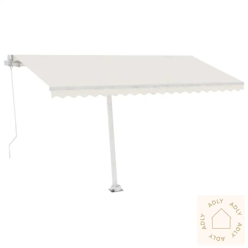 Frittstående Manuell Uttrekkbar Markise 400X300 Cm Kremhvit