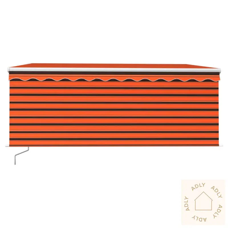 Manuell Uttrekkbar Markise Rullegardin 3,5X2,5 M Oransje&Brun