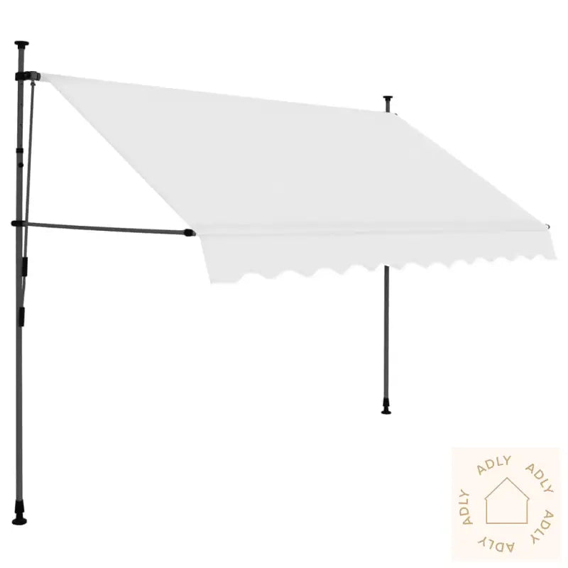 Manuell Uttrekkbar Markise Med Led 300 Cm Kremhvit