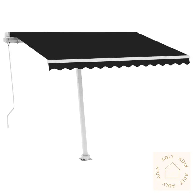Manuell Uttrekkbar Markise Med Led 300X250 Cm Antrasitt