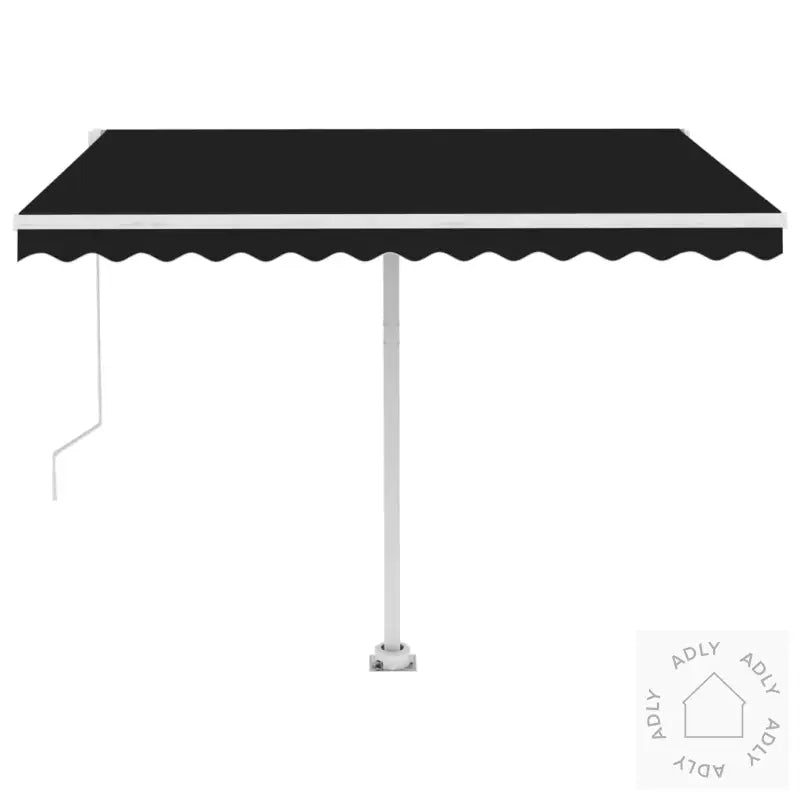 Manuell Uttrekkbar Markise Med Led 300X250 Cm Antrasitt