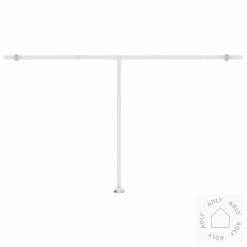 Manuell Uttrekkbar Markise Med Led 500X300 Cm Gul Og Hvit