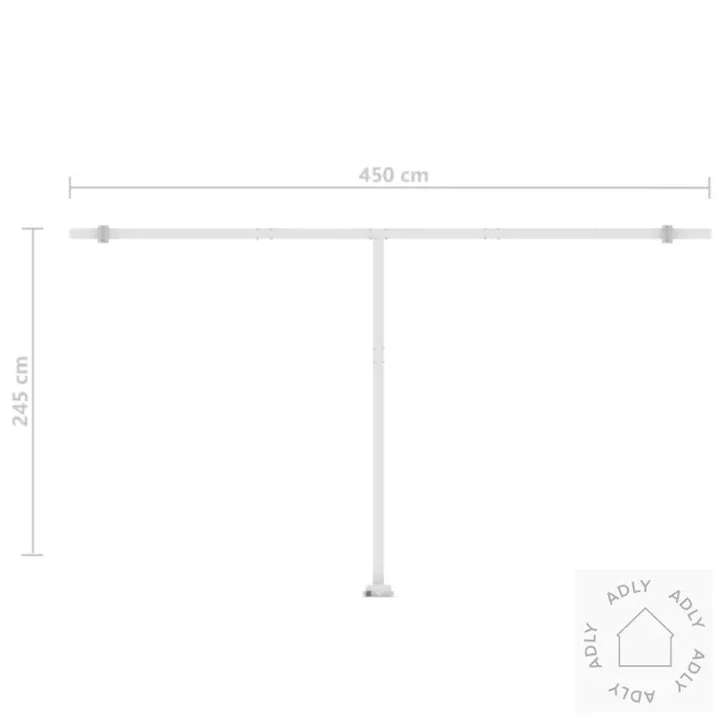 Manuell Uttrekkbar Markise Med Led 500X300 Cm Gul Og Hvit