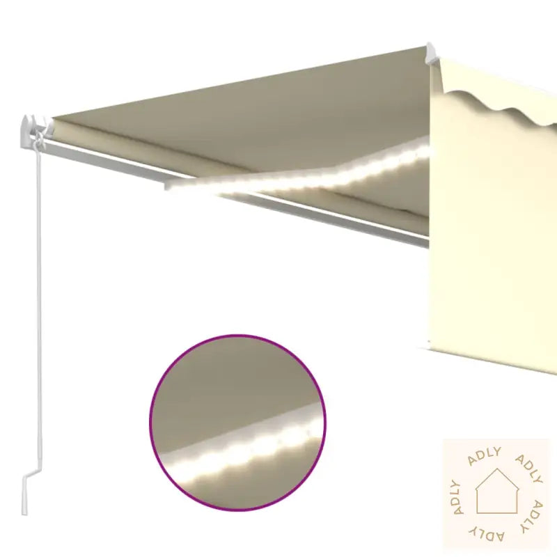 Manuell Uttrekkbar Markise Rullegardin Og Led 4X3 M Kremhvit