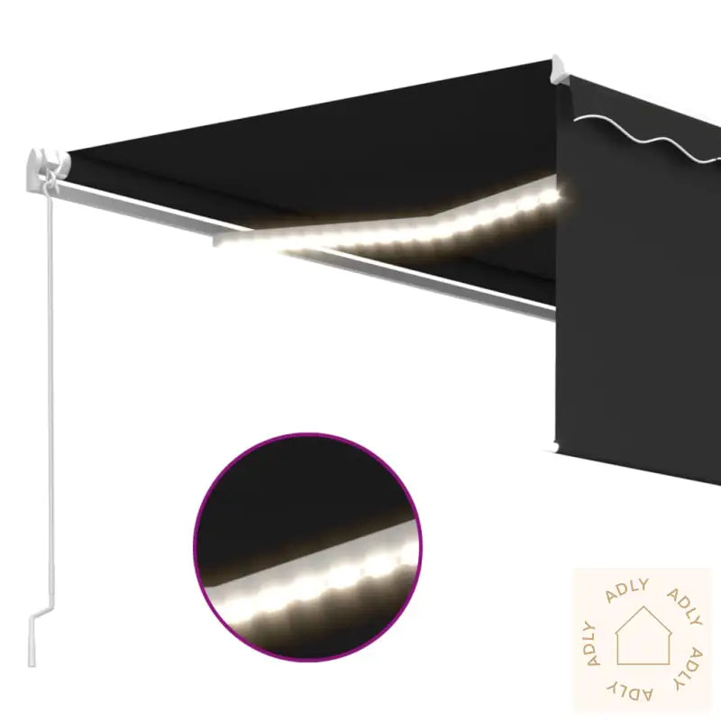 Manuell Uttrekkbar Markise Rullegardin Og Led 4,5X3 M Antrasitt