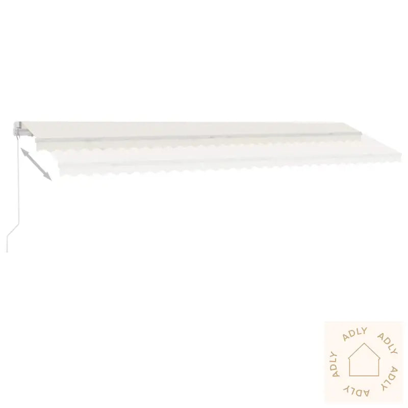 Manuell Uttrekkbar Markise Med Led 600X300 Cm Kremhvit